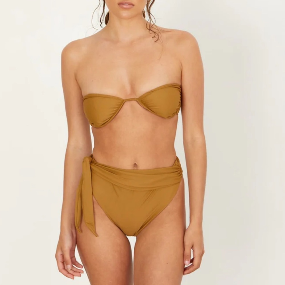 Aila Blue Vivian Bikini Bottoms, Twig, Size Small - Picture 9 of 9